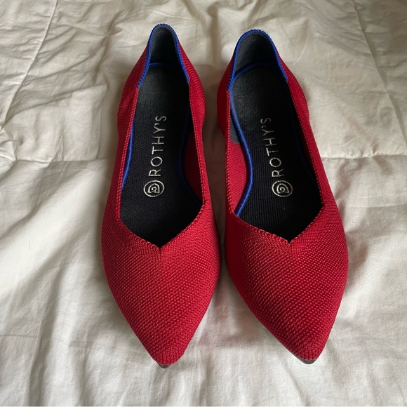 Rothy's The Point Chili Red Flats Women’s Size 8 - Picture 2 of 7